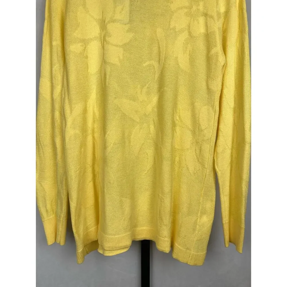 Soft Surroundings Floral Sweater Yellow Size 1X Open Knit Lightweight Soft NWT - Picture 3 of 10